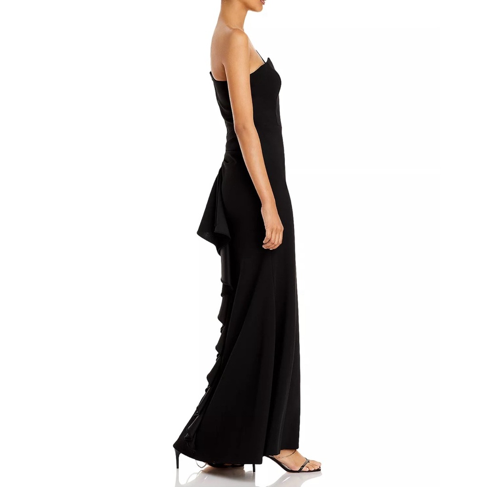 AQUA One-Shoulder Ruffled Gown - Picture 5 of 13